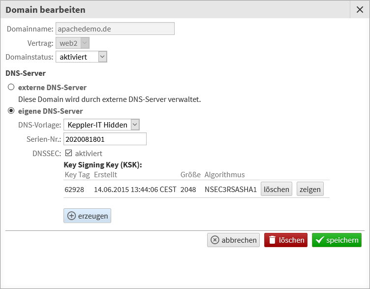 DNSSEC für eine Domain aktivieren